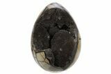 Septarian Dragon Egg Geode - Black Crystals #241557-1